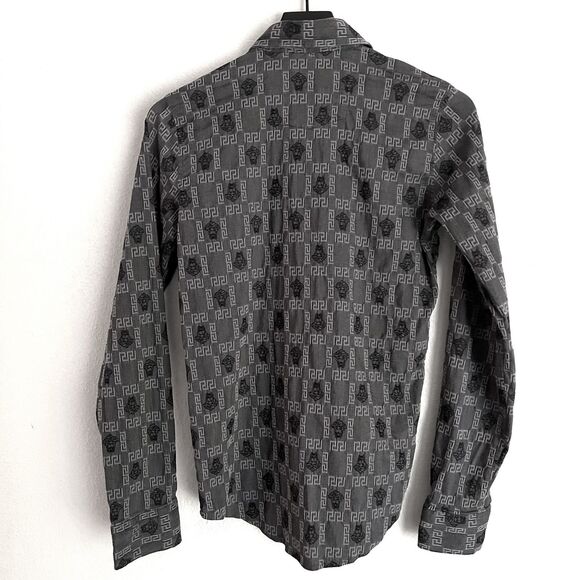 Versace Jeans Couture Womens Medusa Greca Key All Over Pattern Button Up Shirt S - Picture 2 of 7